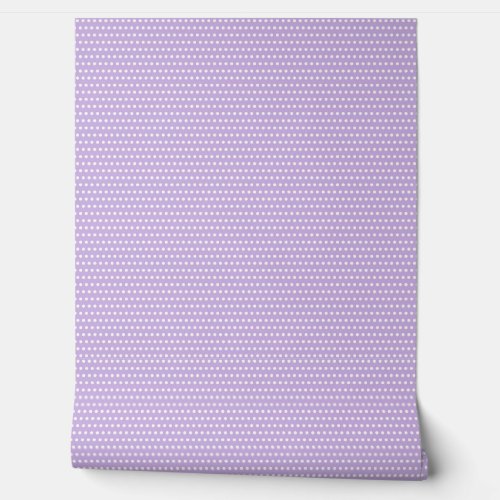 Cute Lavender and White Polkadots Pattern Wallpaper