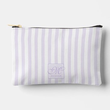 Cute Lavender and White Stripes - Monogrammed