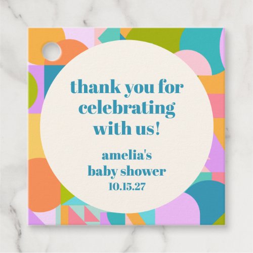Cute Lavender Blue Baby Shower Custom Thank You Favor Tags