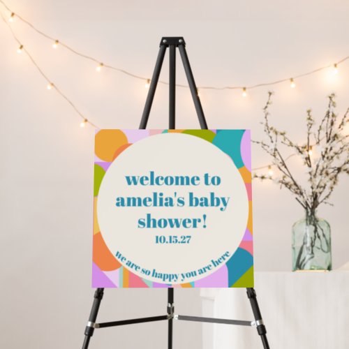 Cute Lavender Blue Baby Shower Custom Welcome Sign