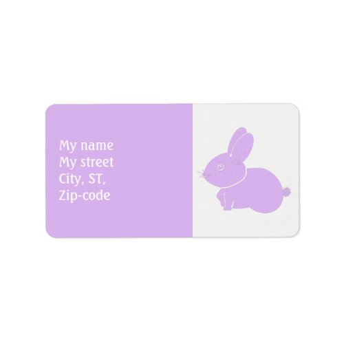 Cute Lavender Bunny Rabbit Return Address Label