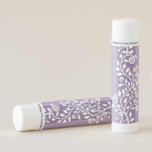   Cute Lavender Floral Arabesque Boho Personalized Lip Balm