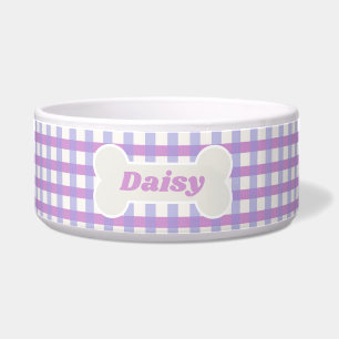 Cute Lavender Gingham Custom Bowl