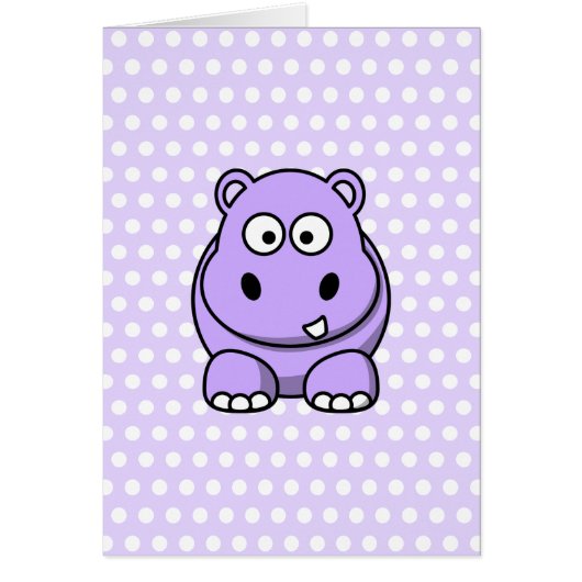 Cute Lavender Hippo Cards (Front)