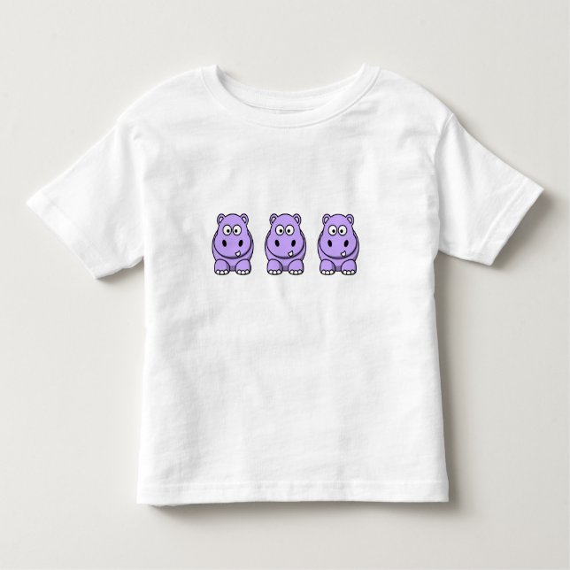 Cute Lavender Hippo Toddler T-shirt (Front)