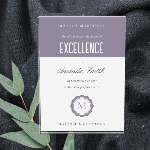 Cute Lavender Minimal Logo Award of Excellence  Photo Block