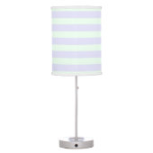 Cute Lavender & Mint Green Stripes Kids Table Lamp (Back)