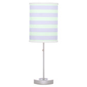 Cute Lavender & Mint Green Stripes Kids Table Lamp (Front)