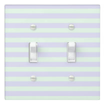 Cute Lavender & Mint Green Stripes Light Switch Cover