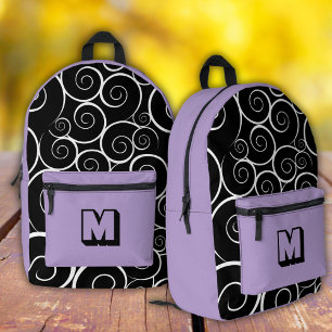  Cute lavender pattern girls  Printed Backpack
