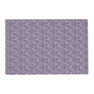 Cute lavender pattern watercolor flower grey placemat