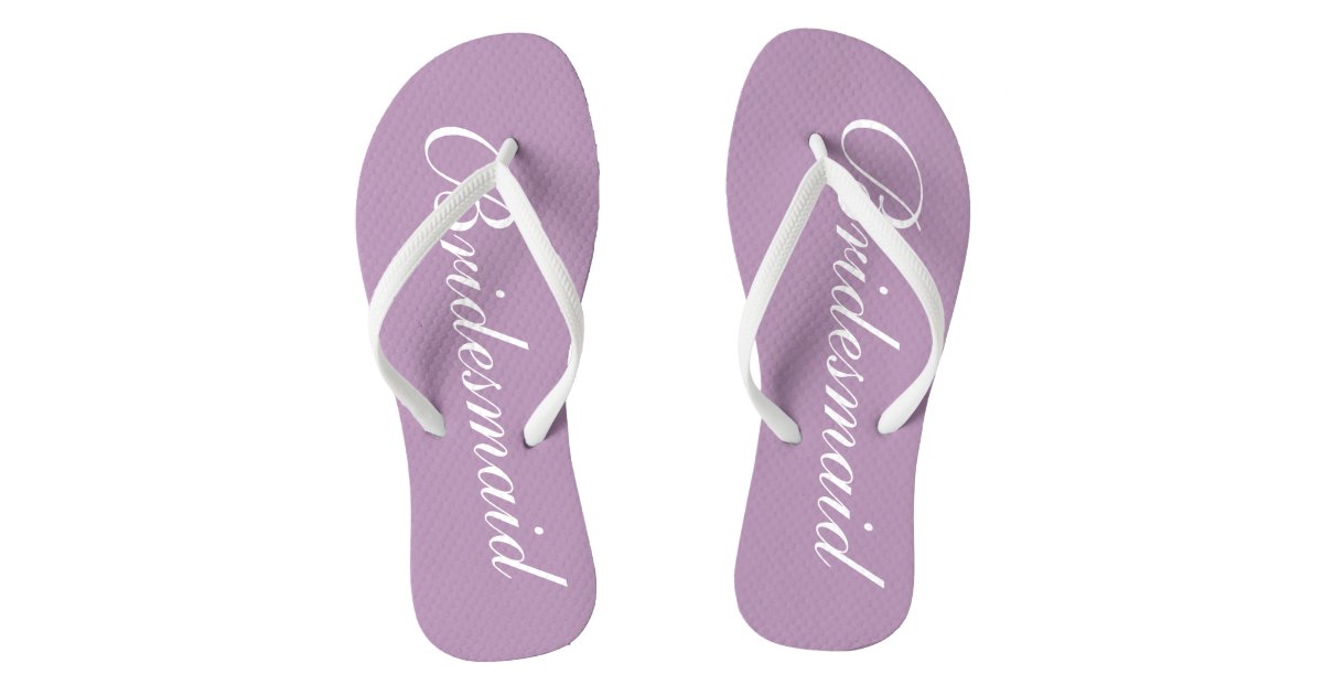 Cute lavender wedding flip flops |