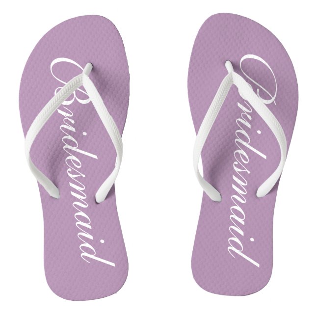 Cute lavender purple bridesmaid wedding flip flops (Footbed)