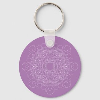 Cute Lavender Purple Mandala v2 Keychain