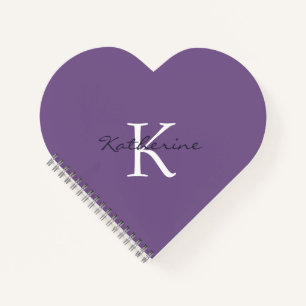 Cute Lavender Purple Personalized Heart Shaped Notebook