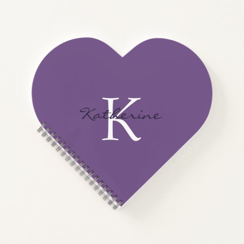 Cute Lavender Purple Personalized Heart Shaped Notebook