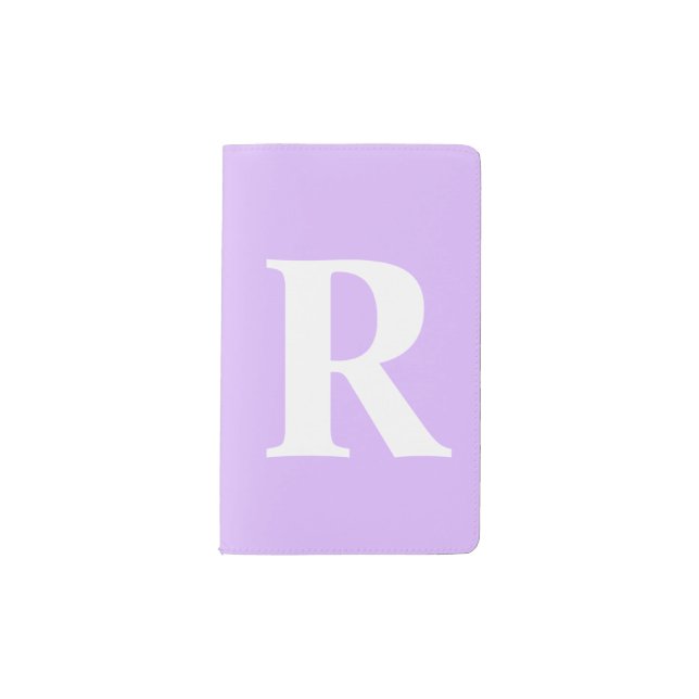 Cute Lavender Purple Personalized Initial Pocket Moleskine Notebook (Front)