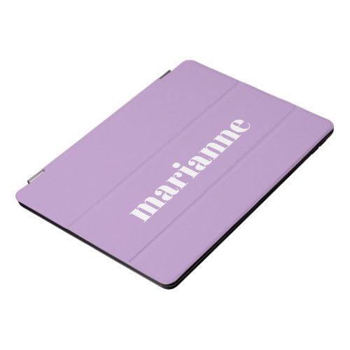 Cute Lavender Purple Solid Color Personalized Name iPad Pro Cover