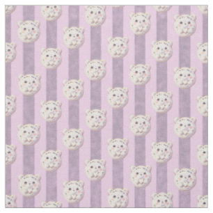 Cute Lavender Purple Teddy Bear and Stripe Fabric