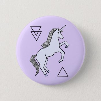 Cute Lavender Purple Unicorn Button by headspaceX100 at Zazzle