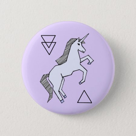 Cute Lavender Purple Unicorn Button