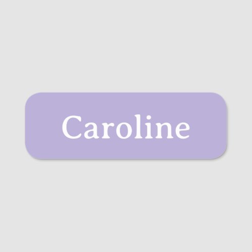 Cute Lavender Typography Modern Name Personalized Name Tag