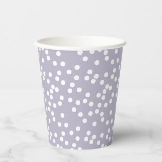 Cute Lavender & White Confetti / Polkadots Paper Cups