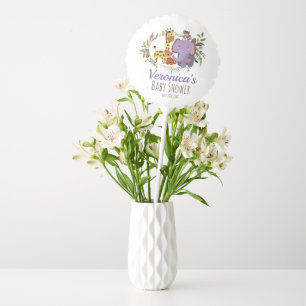 Cute LavenderJungle Safari Watercolor Baby Shower Balloon