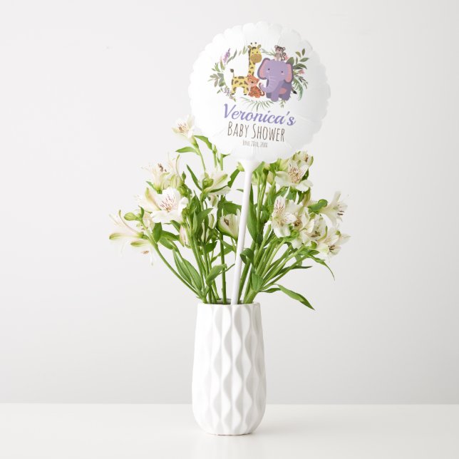 Cute LavenderJungle Safari Watercolor Baby Shower  Balloon (Vase)