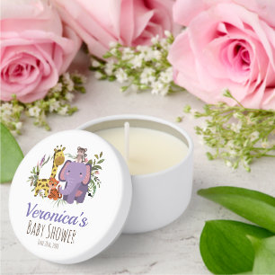 Cute LavenderJungle Safari Watercolor Baby Shower Mini Candle Favors