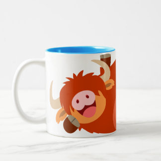 Cute Lazy Cartoon Highland Cow Mug