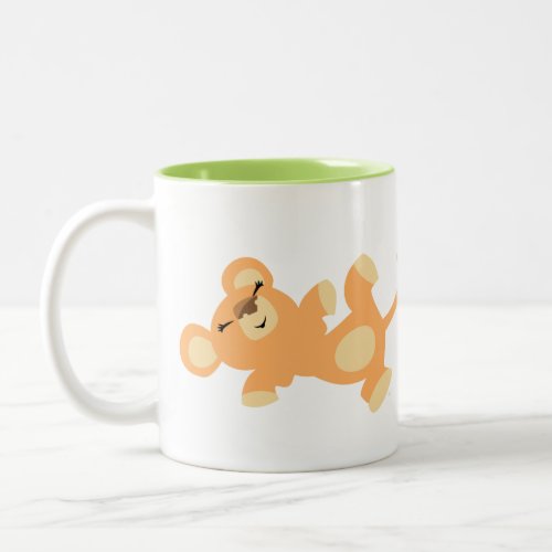 Cute Lazy Cartoon Lioness Two_Tone Coffee Mug