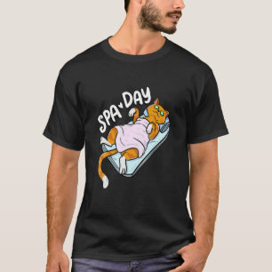Cute Lazy Cat Spa Day Wellness Cat Holder T-Shirt