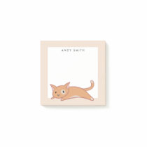 Cute Lazy Orange Cat Personalized Post-it Notes