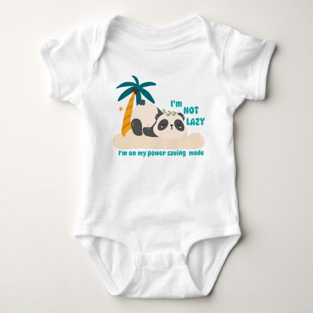Cute lazy panda baby bodysuit (Front)