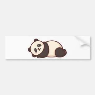 Cute Lazy Panda-Kawaii Sleeping Panda Cartoon Bumper Sticker