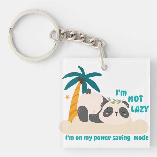 Cute lazy panda keychain (Front)