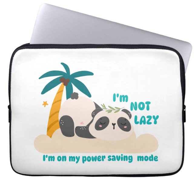 Cute lazy panda laptop sleeve (Front)