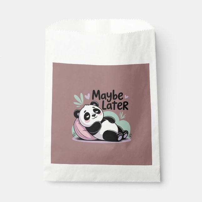 Cute Lazy Panda – “Maybe Later” Relaxing Panda Favor Bag (Front)