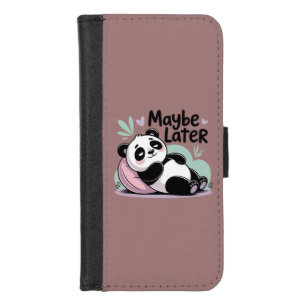 Cute Lazy Panda – “Maybe Later” Relaxing Panda iPhone 8/7 Wallet Case