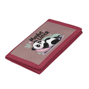 Cute Lazy Panda – “Maybe Later” Relaxing Panda Tri-fold Wallet