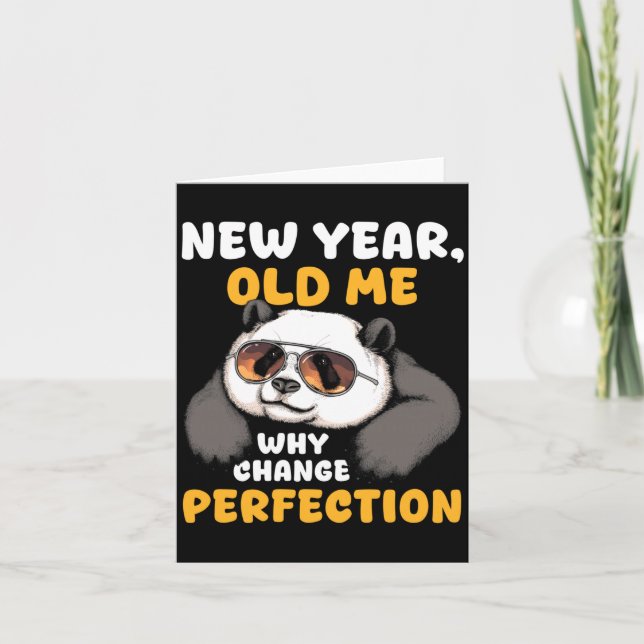 Cute Lazy Panda New Year Old Me 2026 Funny Sarcast Card (Front)