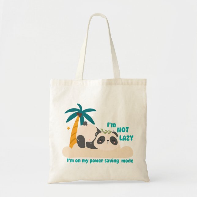 Cute lazy panda  tote bag (Front)