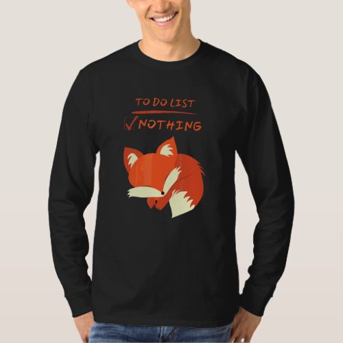 Cute Lazy Sleeping Baby Fox Marine Life Animals T-Shirt