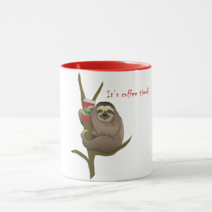 Cute Lazy Sloth It's Coffee Time Mug