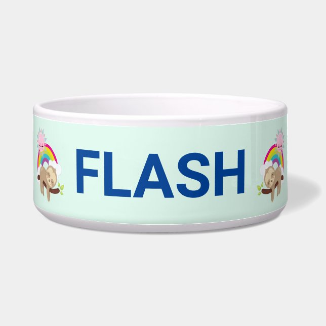 Cute Lazy Sloth with Sun & Rainbow Bowl (Front)