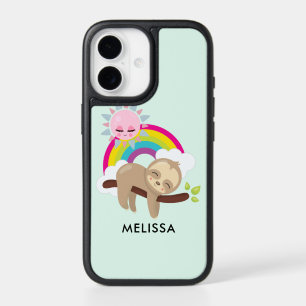 Cute Lazy Sloth with Sun & Rainbow iPhone 17 Case