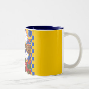 Cute Le Cafe Pug Chef Two-Tone Coffee Mug