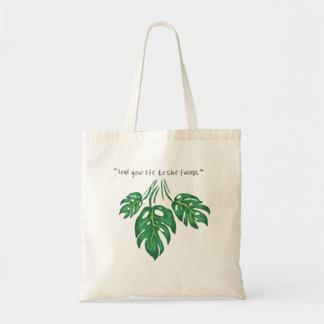 Cute leaf tote bag (Front)