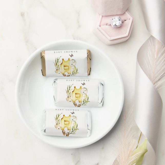 Cute Leafy Foliage Yellow Clothes Baby Shower Hershey's Miniatures (Wedding)